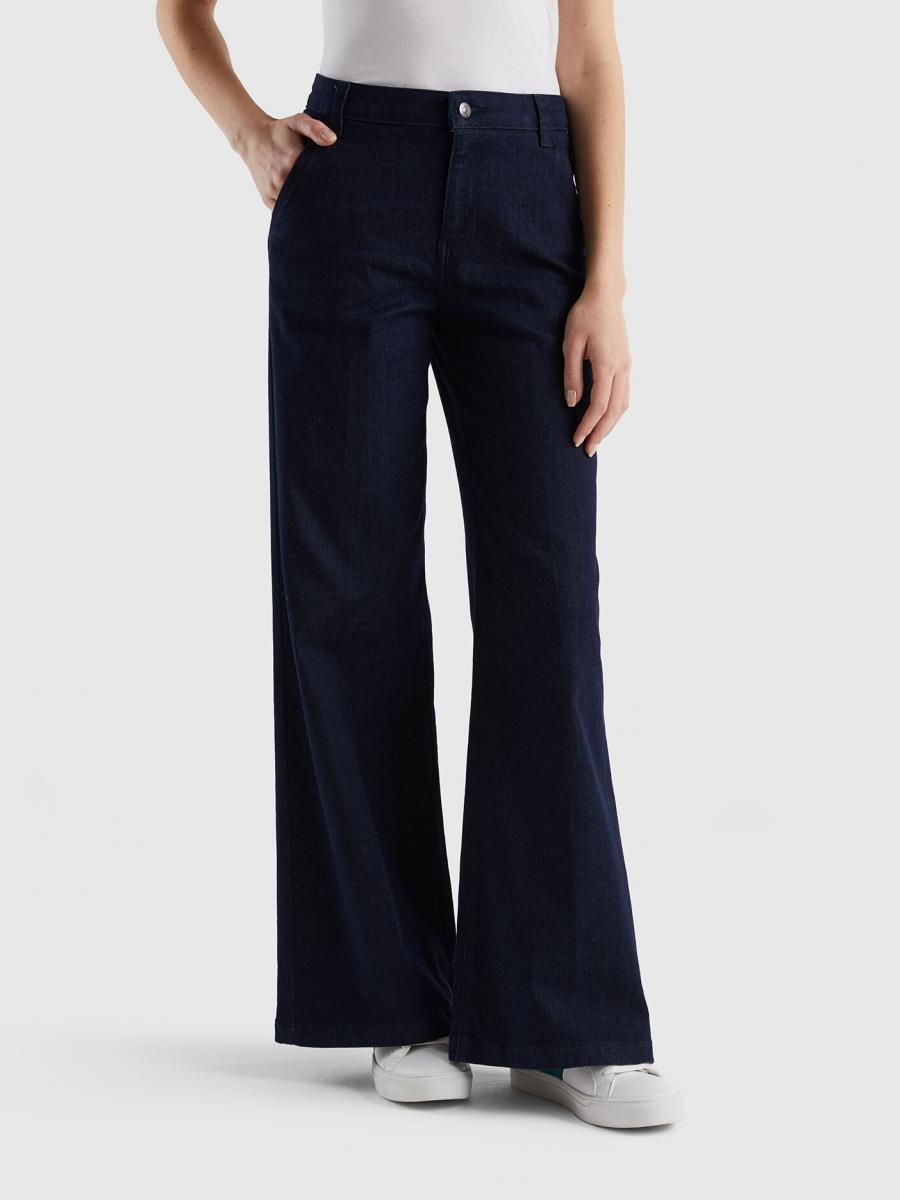 United Colors Of Benetton Pantalones Para Mujer 4AC6574X5 Pantalón, Azul Oscuro Denim 905, 6
