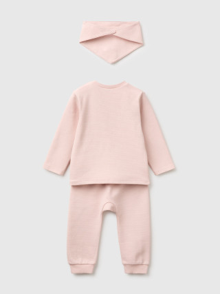 Benetton komplet majica, pantalone i portikla za bebe 