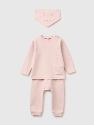 Benetton komplet majica, pantalone i portikla za bebe 