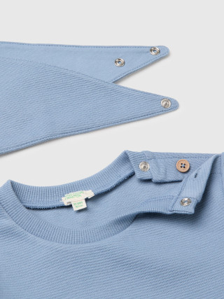 Benetton komplet majica, pantalone i portikla za bebe 