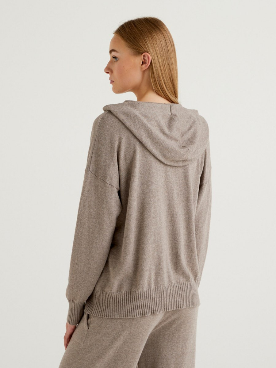 Benetton ženski džemper sa kapuljačom 