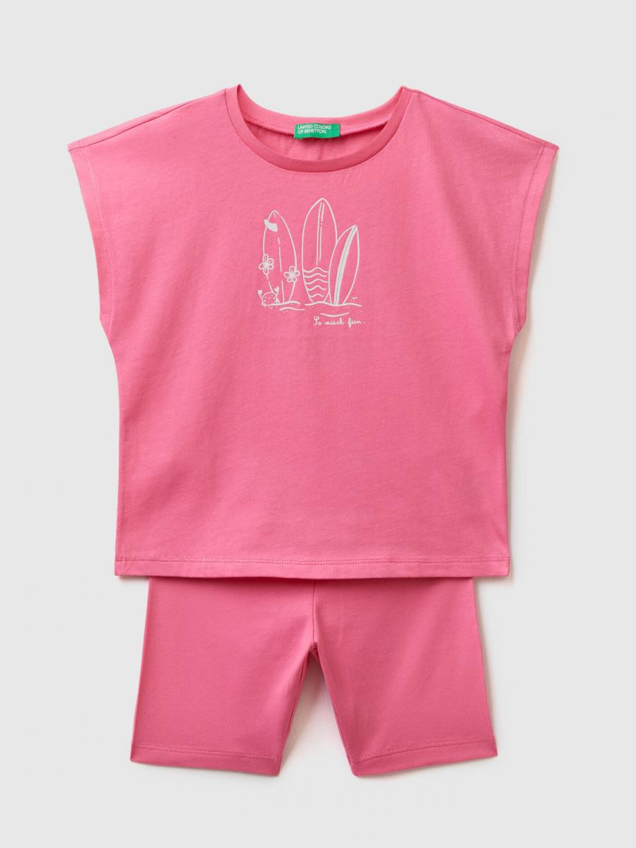 Benetton dečiji set majica + šorts 