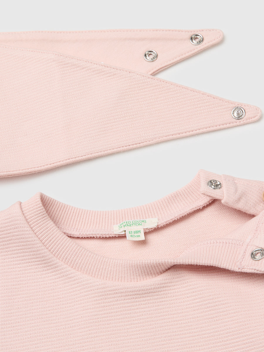 Benetton komplet majica, pantalone i portikla za bebe 