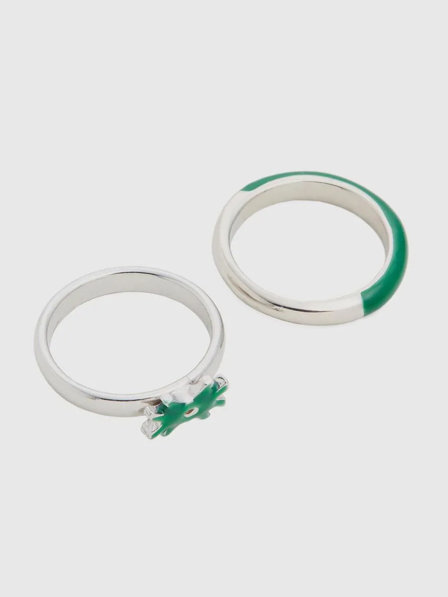 Benetton ženski prsten 2 komada 